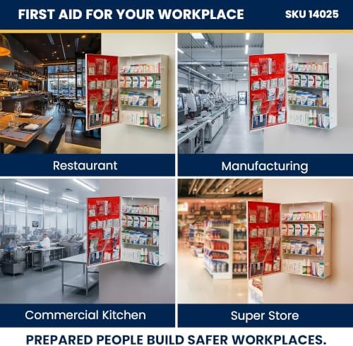 Restaurant Metal First Aid Cabinet, Wall Mountable (Class A with Tablets, 4 Shelf)