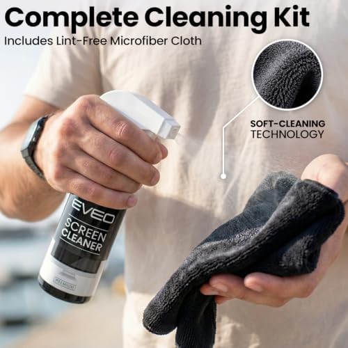 Screen Cleaner Spray Kit (Streak-Free) TV Screen Cleaner for Smart TV, Lcd, LEd, Oled | Computer Screen Cleaner Spray and Wipe Microfiber Cloth - TV, Monitor, Laptop, iPad, Car - 6.7oz 1 Pack