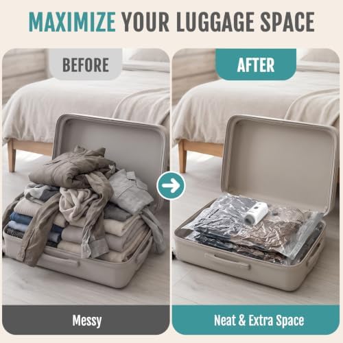 Rechargeable Cordless Pump Vacuum Storage Bags, 24 Travel Combo
