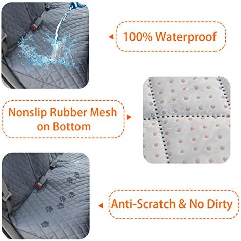 Honest Dog Car Seat Covers, Dog seat Cover with Side Flap for Cars, Trucks, and Suv's - Waterproof & Nonslip Pet Seat Cover for Backseat
