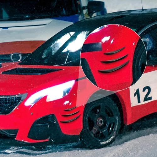 Tallew 12 Pcs Universal Car Spoiler Canards Kit Front Bumper Lip Splitter Car Exterior Fins Auto Anti Collision Strip Soft Decoration Decal Accessories(Glossy Black)