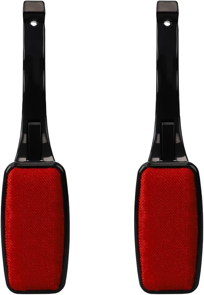 Lint Remover for Pet Hair (2 Pack), by Home Basics: Swiveling Lint Brushes for Clothes and Furniture | Plastic Garment Brush (Red)