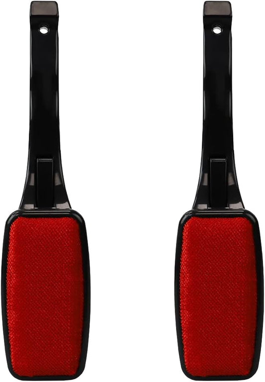 Lint Remover for Pet Hair (2 Pack), by Home Basics: Swiveling Lint Brushes for Clothes and Furniture | Plastic Garment Brush (Red)