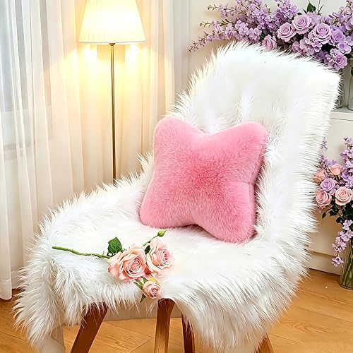 2 Pack Cute Car Neck Pillows Soft Plush Headrest Cushions for Neck Support Adorable Car Interior Decor Accessories(Pink)