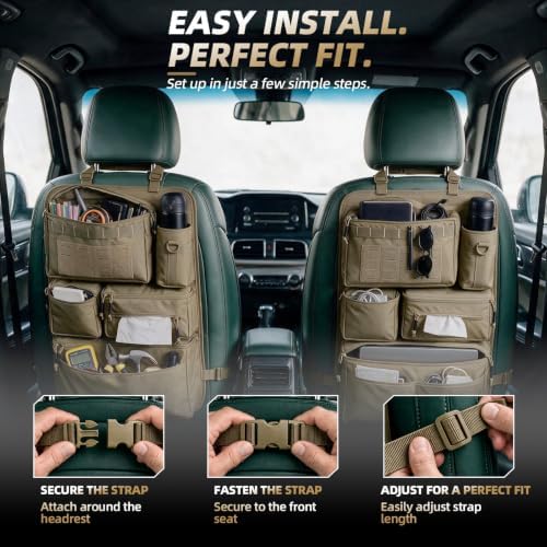 All-in-One Car Seat Back Organizer for Cars, SUVs & Trucks