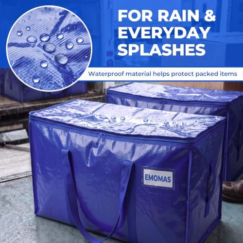 6 Pack Heavy Duty Moving Bags, Extra Large with Handles, Royal Blue
