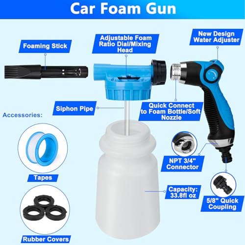 Car Wash Kit with Foam Gun, Complete Car Detailing Kit 40 PCS