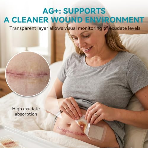 Silicone Foam Dressing Ag Silver Wound Care 4"x10"