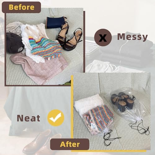 Clear Large Shoe Bags for Travel, 12 x 18 Inch, 100 Pack