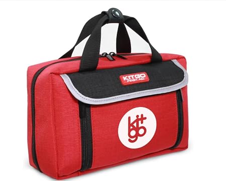 Kitgo First Aid Kit, Upgraded Waterproof Pill Case With 180 Pcs Emergency Care Supplies，Small Sized for Car, Home, Trave