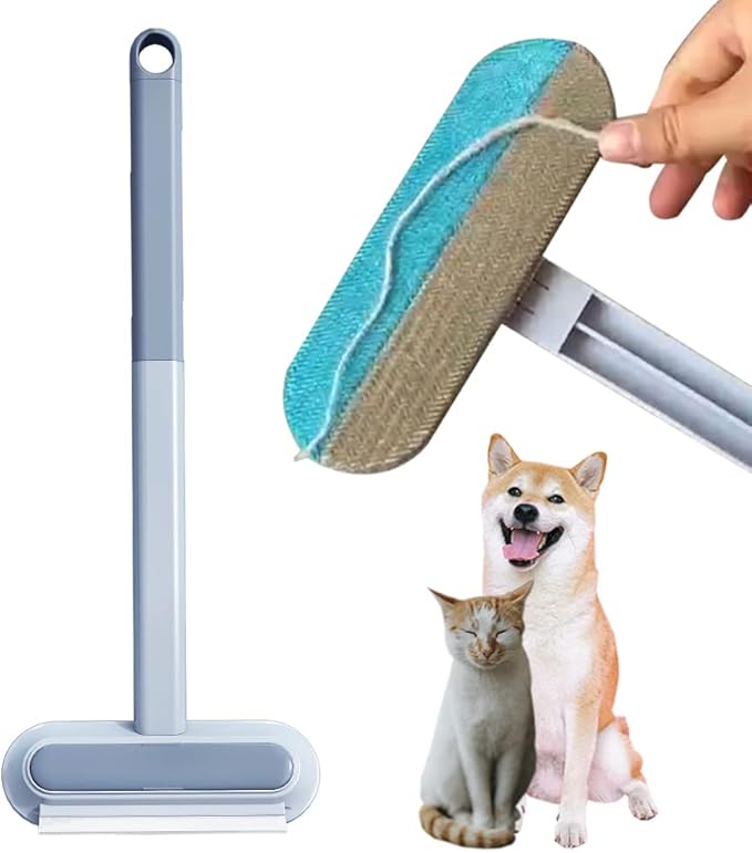 Pet Hair Remover for Furniture, Reusable 17-Inch Multifunctional Cat and Dog Hair Removal Tool for Couch, Carpet, Bedding, Car Seats