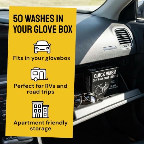 Quick Car Wash Soap Sheets 50-pc Value Pack, Car Shampoo