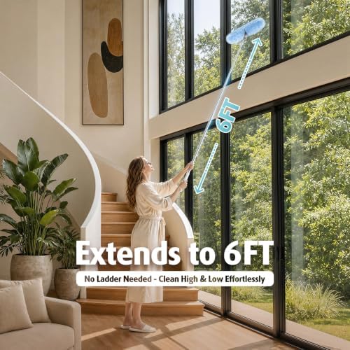 6ft Extendable Duster with 20 Refills for Swiffer Dusters