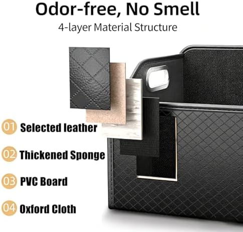 Car Trunk Organizer and Car Storage,Collapsible Multi-Compartment Car Organizers, Waterproof Foldable Luggage Bag with 4 Pockets，Suitable for Any Car