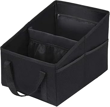 ZIMISI Car Seat Organizer, Collapsible Trunk Organizer with Detachable Divider, Handles and Multiple Pockets, Backseat C