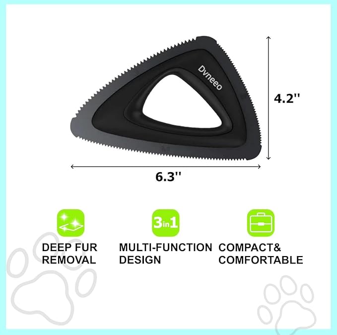 Pet Hair Removal Tool, Carpet Dog Hair Remover for Car Interior- Rapid Removal, Durable & Ergonomic, for Car Mats, Couch, Furniture, Carpets (Purple)
