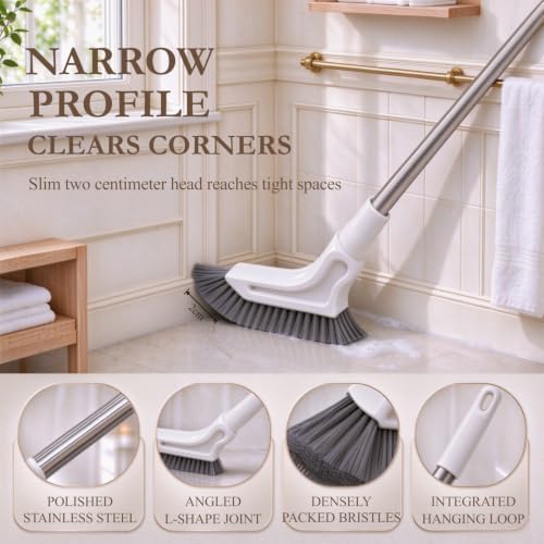 Multifunctional Extendable Long Handle Floor Scrub Brush，Curved Brush Head