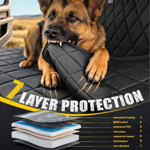 XL Dog Truck Seat Cover for Back Seat with 3 Support Rods