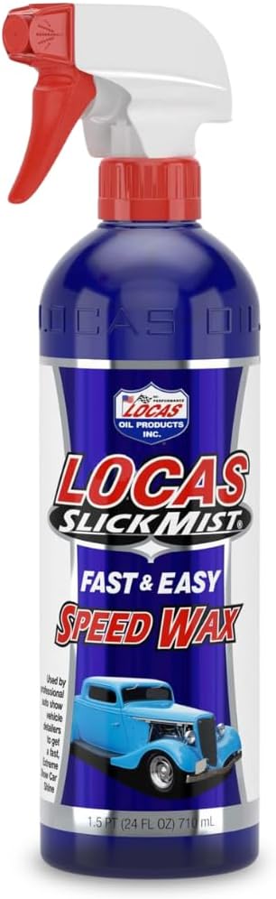 Lucas Slick Mist Speed Wax Spray, Easy Shine Car Wax – 24 Ounce (1 Pack)