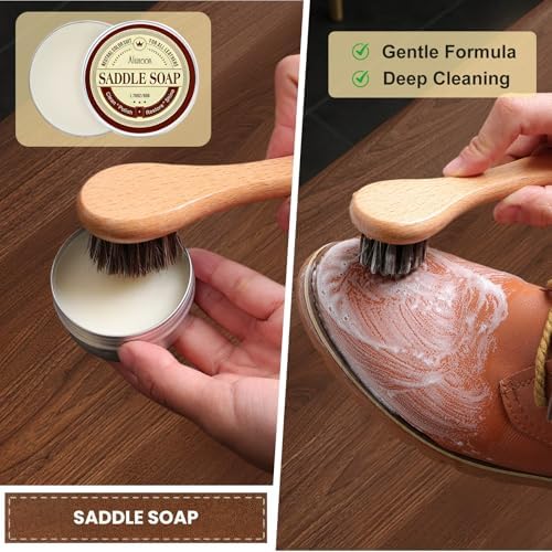 Leather Boots Care Kit- Leather Cleaner Boots Shoes Cleaning Kit, Saddle Soap,Mink Oil and Wax Waterproofer