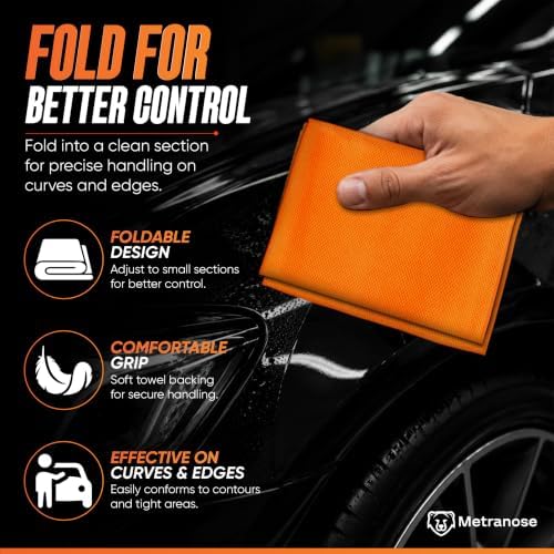 King Grade Clay Towel – Professional Synthetic Clay Bar Towel for Auto Detailing, Paint, Glass & Metal – Removes Fallout, Overspray, Rail Dust & Water Spots – 12" x 12"