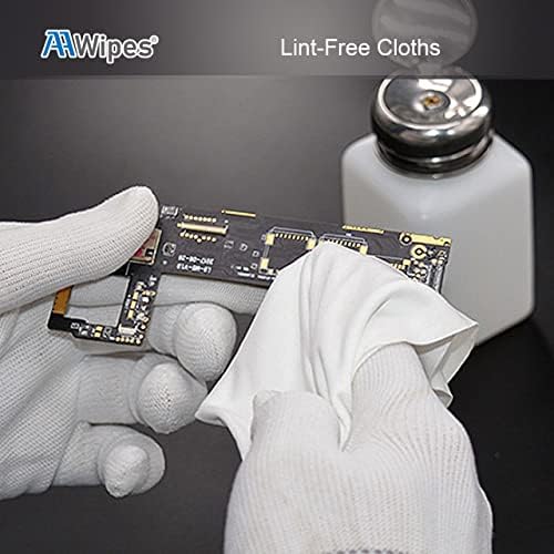 Cleanroom Polyester Wipers 4"x4" (Bag of 400 Pcs) Double Knit 100% Polyester Wipes Lint Free Cloths with Ultra-fine Filaments, Laser Sealed Edge, Class 100 Cloths, Ultra-Soft Wipes