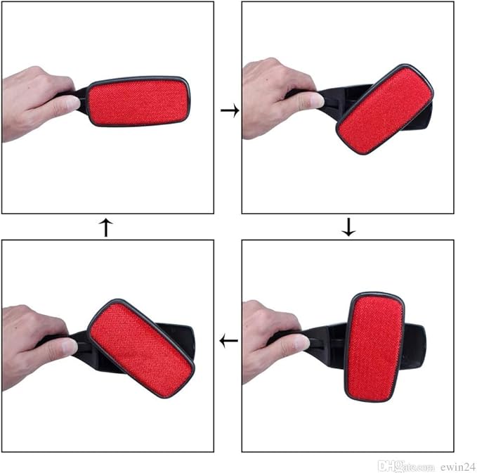 2-Sided Swivel Lint Brush Remover for Clothes, Pet Hair, and Furniture – Efficient Hair, Dust, and Lint Cleaner for Fabric, Upholstery, and Laundry by Dependable Industries