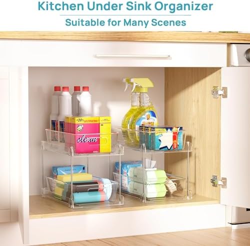 4 Pack Pull Out Bathroom Under Sink Organizer (S-Standard)