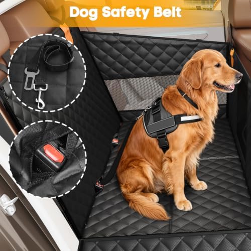 Large Dog Car Seat, Back Seat Extender for Dogs with Hard Bottom