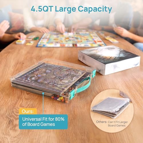 3 Pack Board Game Storage with Handle and Snap-Tight Latch Lid