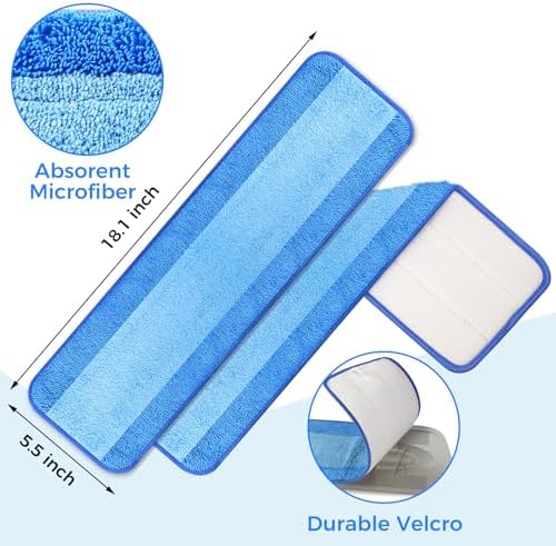 12-Pack 18 Inch Microfiber Mop Pads Compatible with Bona, Washable Reusable