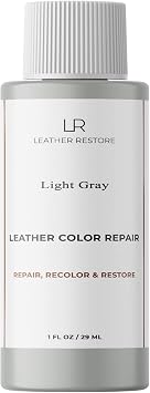 Leather Color Repair, Light Gray 1 OZ - Repair, Recolor and Restore Couch, Furniture, Auto Interior, Car Seats, Vinyl an