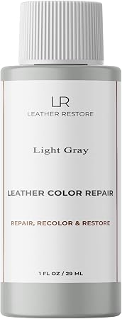 Leather Color Repair, Light Gray 1 OZ - Repair, Recolor and Restore Couch, Furniture, Auto Interior, Car Seats, Vinyl an