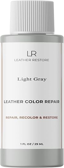 Leather Color Repair, Light Gray 1 OZ - Repair, Recolor and Restore Couch, Furniture, Auto Interior, Car Seats, Vinyl an