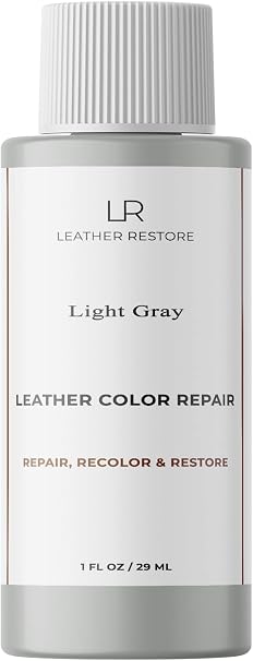 Leather Color Repair, Light Gray 1 OZ - Repair, Recolor and Restore Couch, Furniture, Auto Interior, Car Seats, Vinyl an