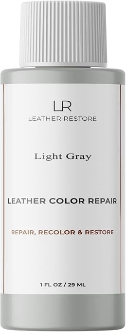 Leather Color Repair, Light Gray 1 OZ - Repair, Recolor and Restore Couch, Furniture, Auto Interior, Car Seats, Vinyl an
