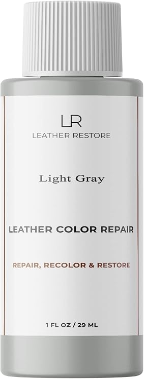 Leather Color Repair, Light Gray 1 OZ - Repair, Recolor and Restore Couch, Furniture, Auto Interior, Car Seats, Vinyl an