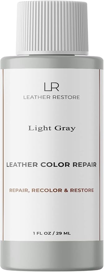 Leather Color Repair, Light Gray 1 OZ - Repair, Recolor and Restore Couch, Furniture, Auto Interior, Car Seats, Vinyl an