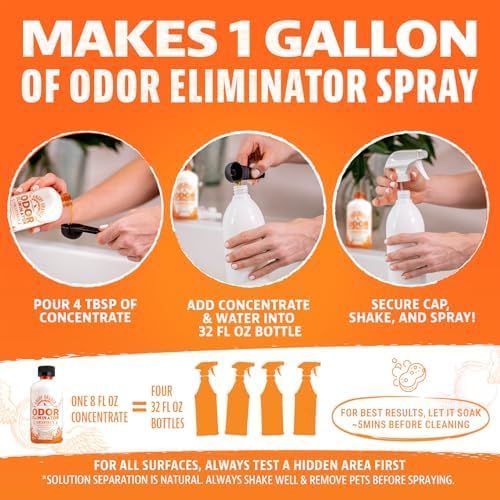 Angry Orange Pet Odor Eliminator Concentrate for Cat Urine and Smells - Fresh Scent - 8 oz (Makes 128 oz of Cleaner)