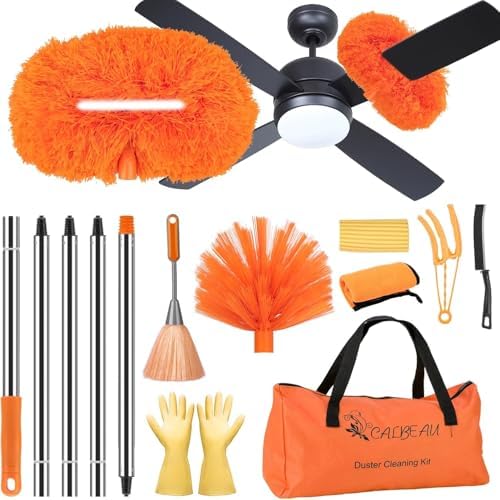 Ceiling Fan Cleaner Duster Kit with 60" Extension Pole, 14 PCS