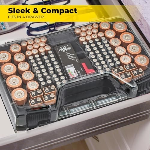 Ontel Organizer Storage Case & Tester, Holds 180, Charcoal