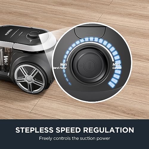 Eureka Bagless Canister Vacuum Cleaner, Vacuum for Hardwood Floor, Carpet