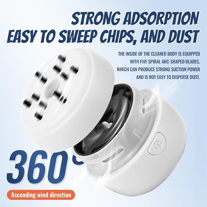 Desktop Vacuum Cleaner USB Charging with Vacuum Nozzle Cleaning Brush, cuteofficedeskaccessories Detachable Design & Portable Mini Table Dust Vaccum Cleaner Crumbs,
