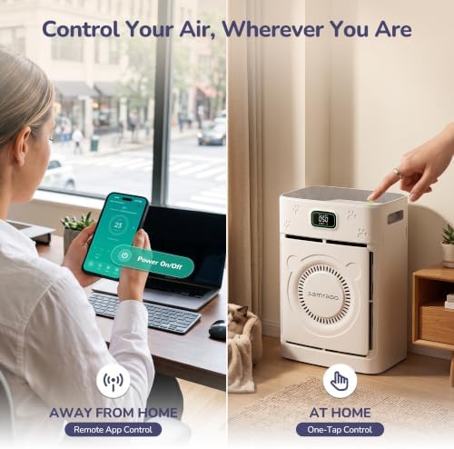 Pet Hair Air Purifier for Home Large Room, 2500 ft², H13 HEPA, 25dB