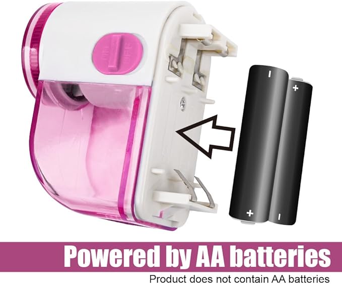 Fabric Shaver, Lint Remover for Clothes, Electric Lint Shaver with 3-Leaf Blades, Battery Operated, Remove Clothes Fuzz, Lint Balls, Pills, Pink and White
