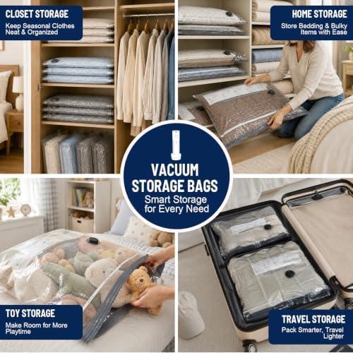 18 Pack Vacuum Storage Bags with Electric Pump, Space Save Bags for Travel