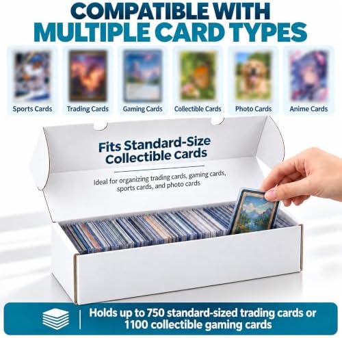 Laminated Waterproof Trading Card Storage Box 10 Pack 1100 Count Cardboard