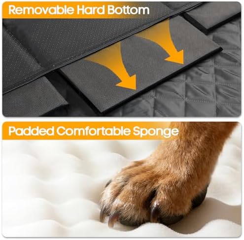 Large Dog Car Seat, Back Seat Extender for Dogs with Hard Bottom
