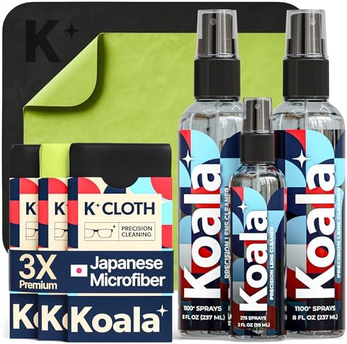 Koala Eyeglass Lens Cleaner Spray Kit | Japanese Microfiber (6 Piece Set)