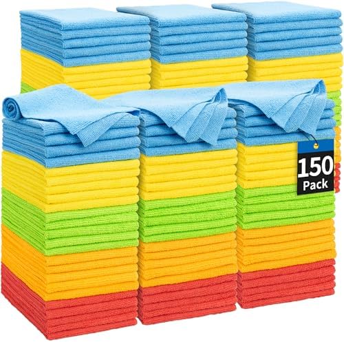 Microfiber Cleaning Cloth, 150 Pack Cleaning Rags,11.5"*11.5"